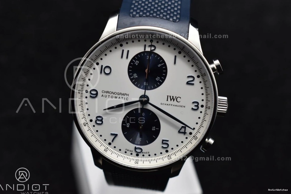 Strap 1011 Blue Chrono Dial A IW3716 Portuguese Best on White WeatherProof 1:1 Edition Z+F Blue Rubber 0111